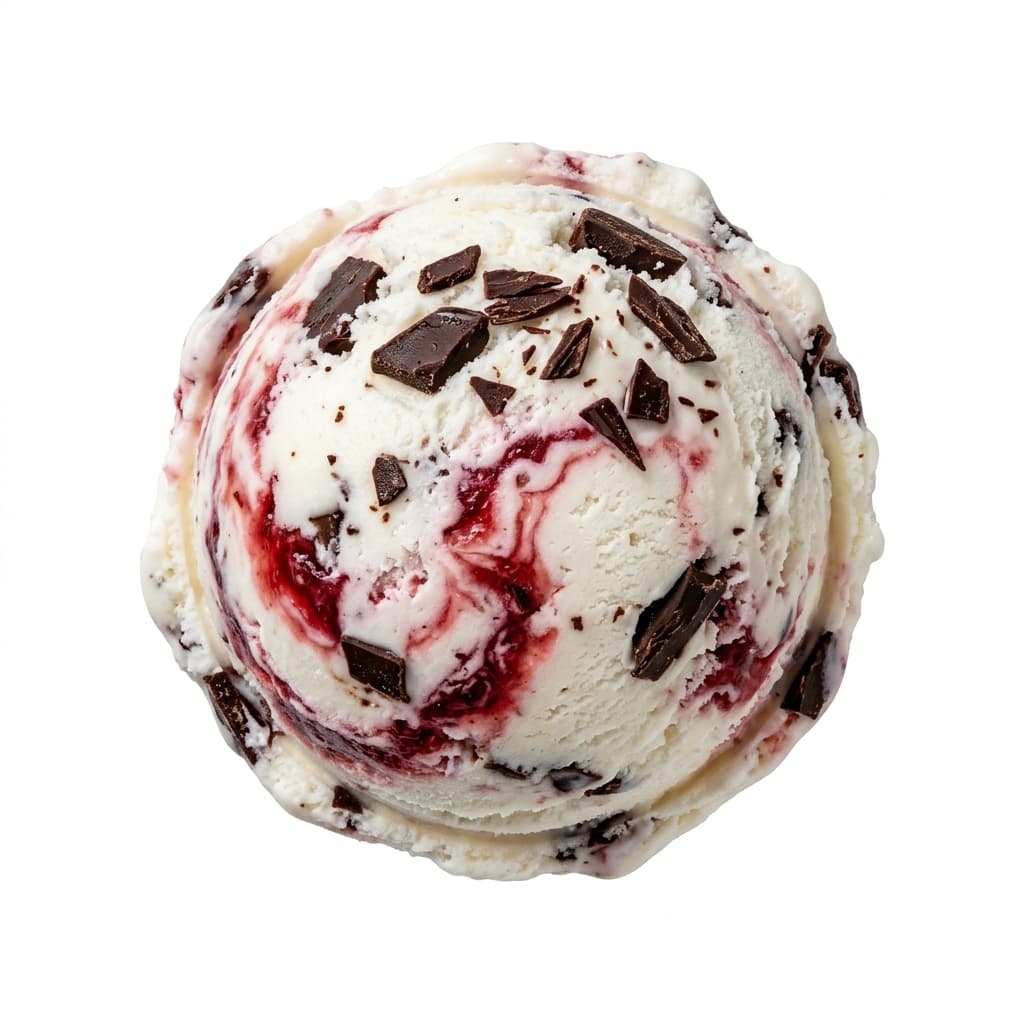 Cherry Stracciatella scoop at Glacier