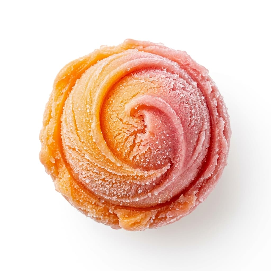 Mango Raspberry Sorbet scoop at Glacier