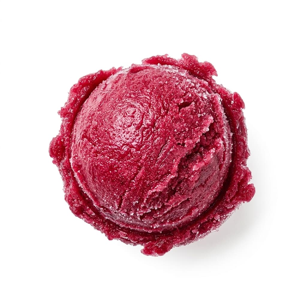 Raspberry Sorbet scoop at Glacier
