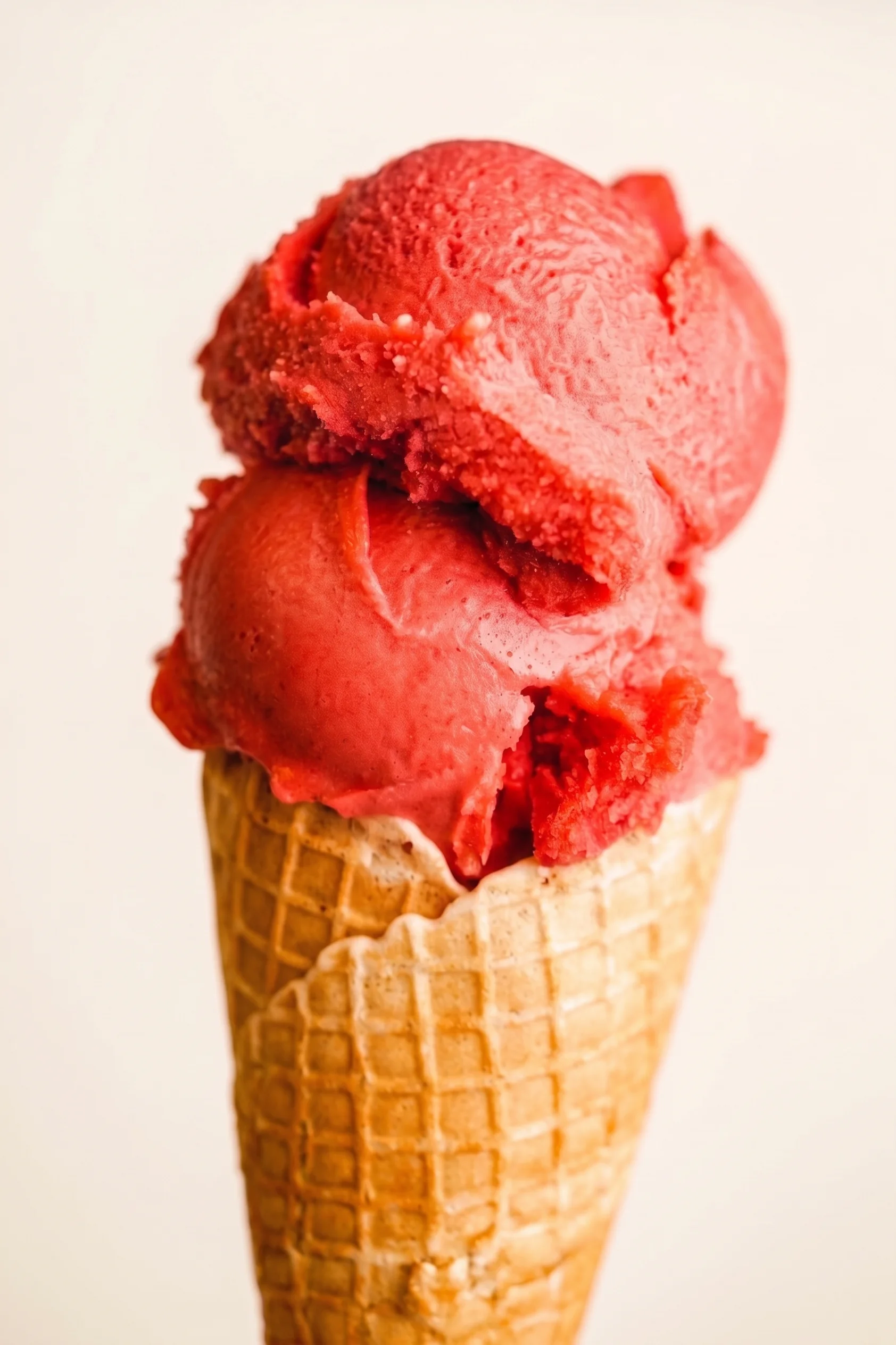 A fruit sorbet cone from Glacier