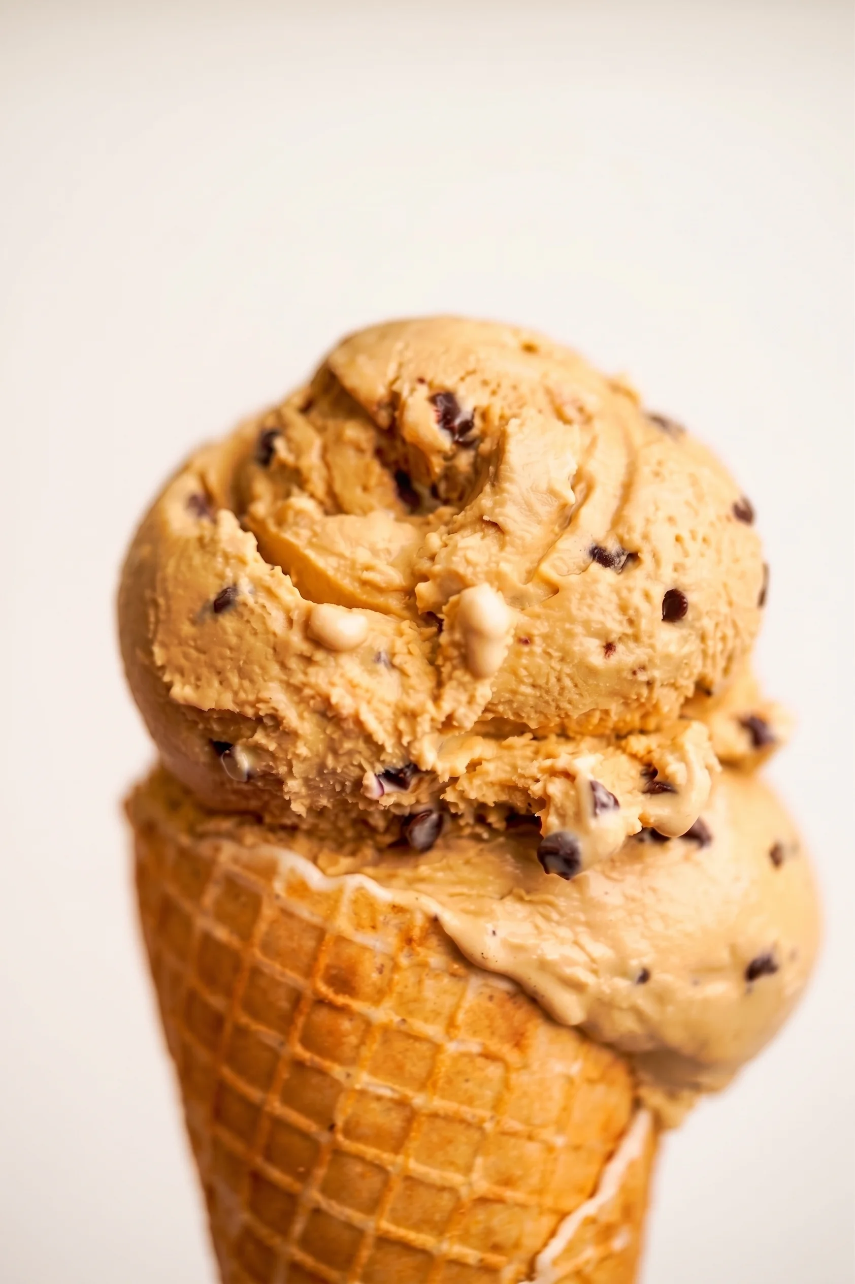 A Glacier scoop on a waffle cone