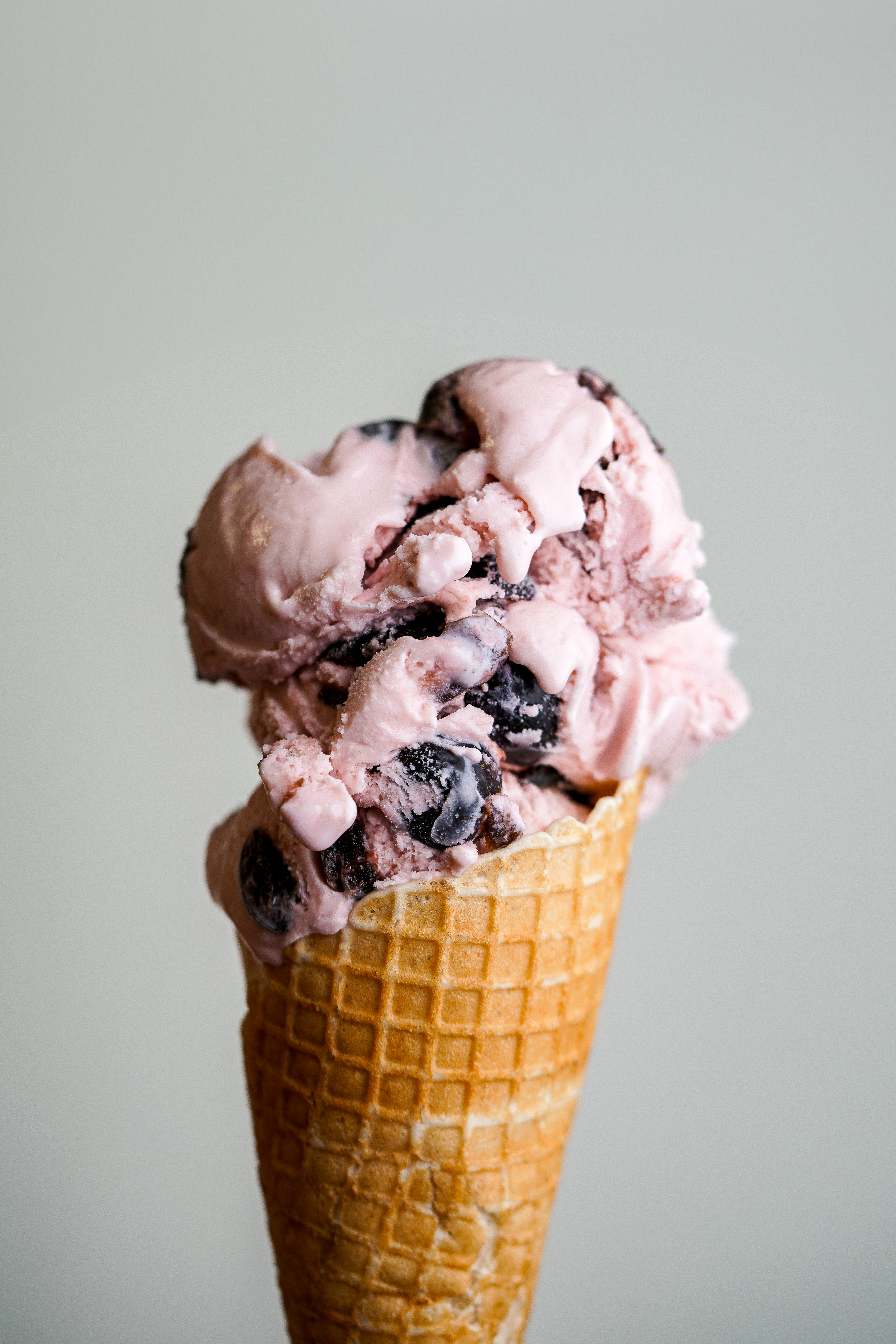 Berry ice cream cone